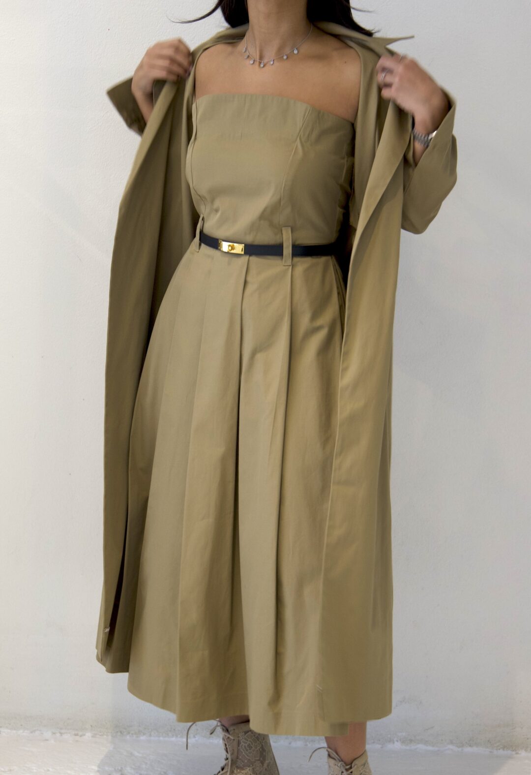 beige dress and coat - ratakw.com